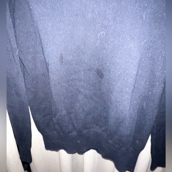 Men’s paraphrase black medium cowl neck sweater with button on collar - Picture 2 of 3